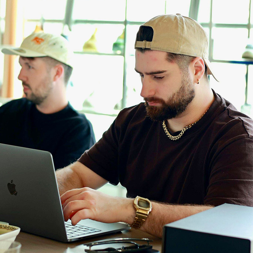 Christopher and Callum designing at Notwoways