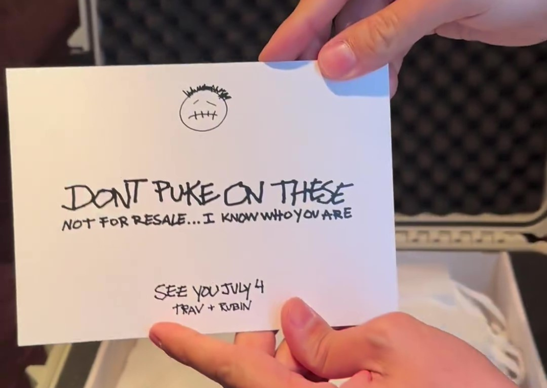 Travis Scott Jordan 1 Low White Party Card