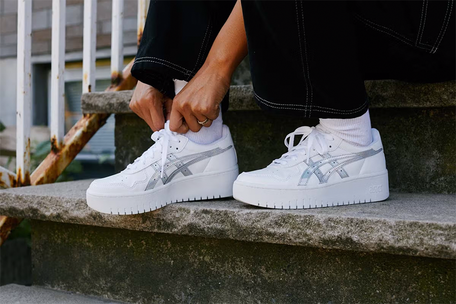 Asics on foot